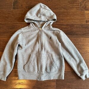 Kid’s Ralph Lauren Polo Zip-up Gray Hoodie, Sz 6